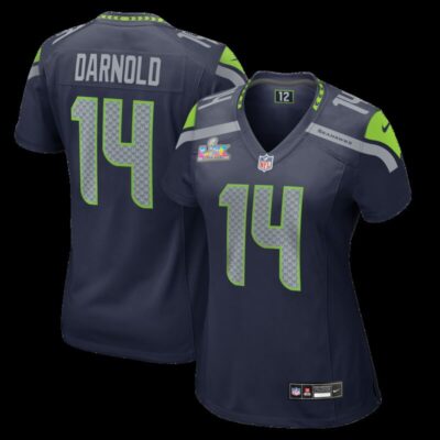 Sam Darnold Seattle Seahawks Women's Super Bowl LX Patch Game Jersey - College Navy