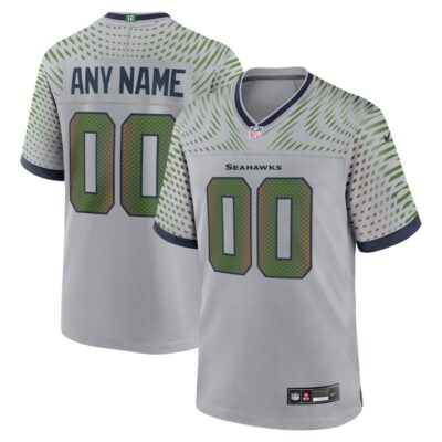 Seattle Seahawks 2025 Rivalries Collection Custom Game Jersey - Wolf Gray