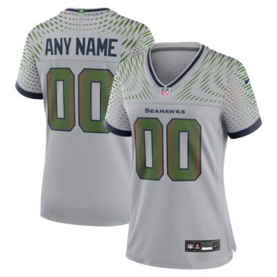 Seattle Seahawks Women's 2025 Rivalries Collection Custom Game Jersey - Wolf Gray