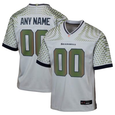 Seattle Seahawks Youth 2025 Rivalries Collection Custom Game Jersey - Wolf Gray
