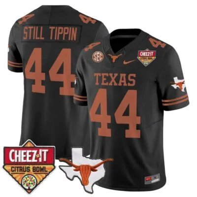 Texas Longhorns 2025 Cheez-It Citrus Bowl Patch Vapor Limited Stitched Jersey - Black / Still Tippin
