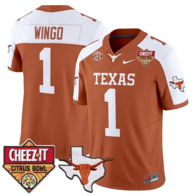 Texas Longhorns 2025 Cheez-It Citrus Bowl Patch Vapor Limited Stitched Jersey - Orange Alternate / Ryan Wingo