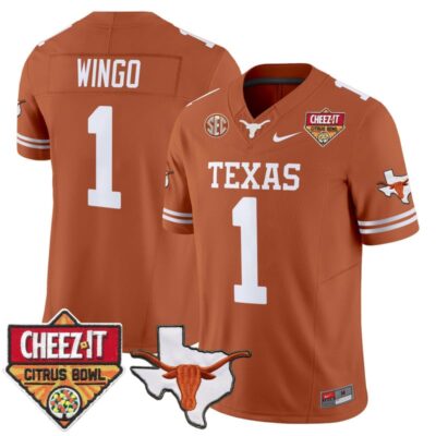 Texas Longhorns 2025 Cheez-It Citrus Bowl Patch Vapor Limited Stitched Jersey - Texas Orange / Ryan Wingo