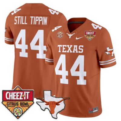 Texas Longhorns 2025 Cheez-It Citrus Bowl Patch Vapor Limited Stitched Jersey - Texas Orange / Still Tippin