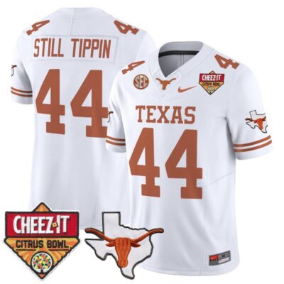Texas Longhorns 2025 Cheez-It Citrus Bowl Patch Vapor Limited Stitched Jersey - White / Still Tippin