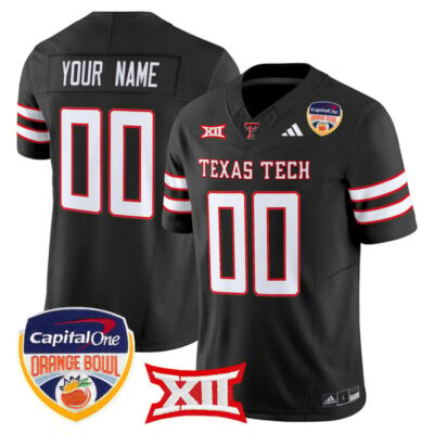 Texas Tech Red Raiders 2025 Orange Bowl Vapor Limited Custom Stitched Jersey V2 - Black