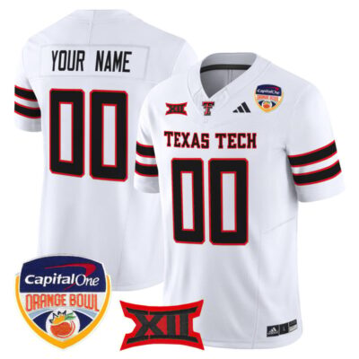 Texas Tech Red Raiders 2025 Orange Bowl Vapor Limited Custom Stitched Jersey V2 - White