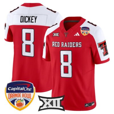 Texas Tech Red Raiders 2025 Orange Bowl Vapor Limited Stitched Jersey V2 - Red Alternate / Cameron Dickey