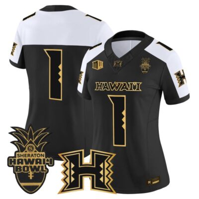 Women's Hawai'i Rainbow Warriors 2025 Hawai'i Bowl Gold Vapor Limited Stitched Jersey - Alternate / #1 Team