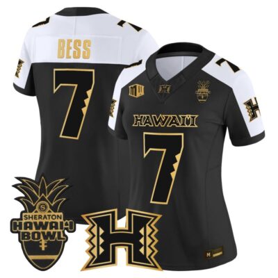 Women's Hawai'i Rainbow Warriors 2025 Hawai'i Bowl Gold Vapor Limited Stitched Jersey - Alternate / Davone Bess