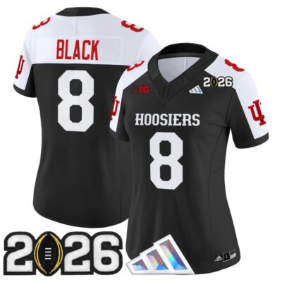 Women's Indiana Hoosiers 2026 CFP Final Patch Vapor Limited Jersey V4 - Black Alternate / Kaelon Black