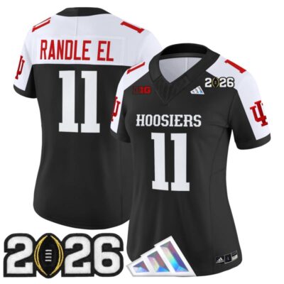 Women's Indiana Hoosiers 2026 CFP Final Patch Vapor Limited Jersey V4 - Black Alternate / Randle El