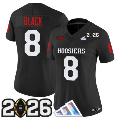 Women's Indiana Hoosiers 2026 CFP Final Patch Vapor Limited Jersey V4 - Black / Kaelon Black
