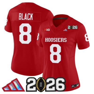 Women's Indiana Hoosiers 2026 CFP Final Patch Vapor Limited Jersey V4 - Crimson / Kaelon Black