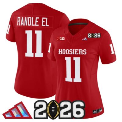 Women's Indiana Hoosiers 2026 CFP Final Patch Vapor Limited Jersey V4 - Crimson / Randle El