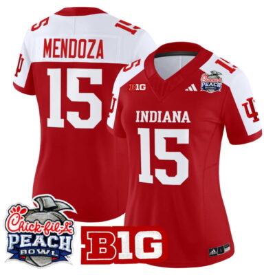 Women's Indiana Hoosiers 2026 Peach Bowl Vapor Limited Stitched Jersey - Crimson Alternate / Fernando Mendoza