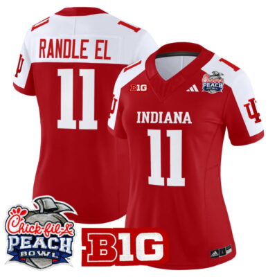 Women's Indiana Hoosiers 2026 Peach Bowl Vapor Limited Stitched Jersey - Crimson Alternate / Randle El