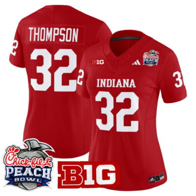 Women's Indiana Hoosiers 2026 Peach Bowl Vapor Limited Stitched Jersey - Crimson / Anthony Thompson