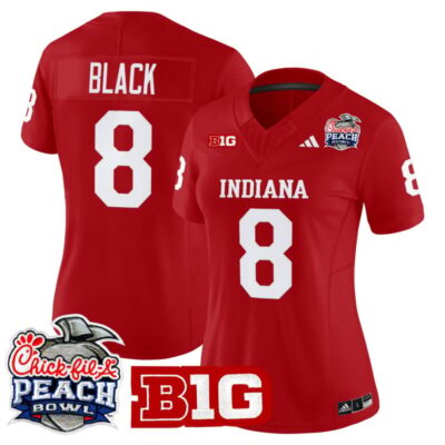 Women's Indiana Hoosiers 2026 Peach Bowl Vapor Limited Stitched Jersey - Crimson / Kaelon Black