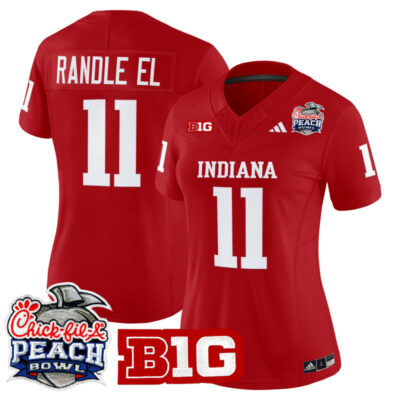 Women's Indiana Hoosiers 2026 Peach Bowl Vapor Limited Stitched Jersey - Crimson / Randle El