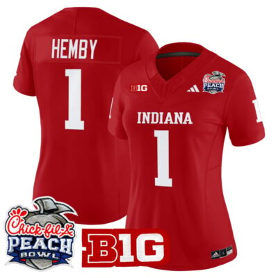 Women's Indiana Hoosiers 2026 Peach Bowl Vapor Limited Stitched Jersey - Crimson / Roman Hemby