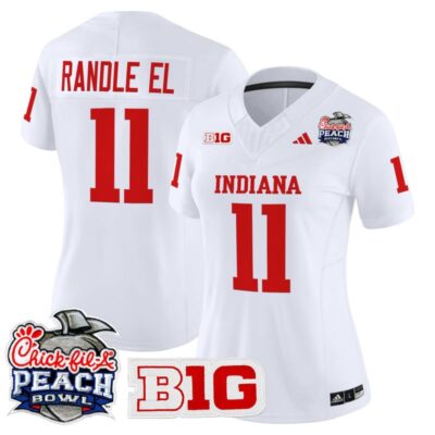 Women's Indiana Hoosiers 2026 Peach Bowl Vapor Limited Stitched Jersey - White / Randle El