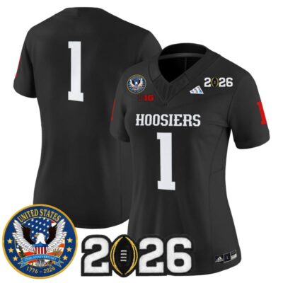 Women's Indiana Hoosiers "United States 250th Anniversary Patch" Vapor Limited Jersey - Black / #1 Team