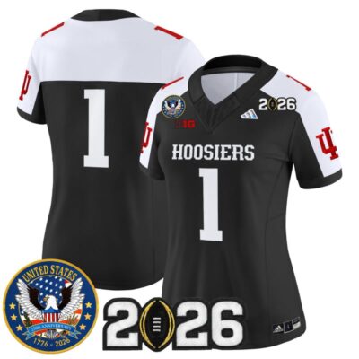 Women's Indiana Hoosiers "United States 250th Anniversary Patch" Vapor Limited Jersey - Black Alternate / #1 Team
