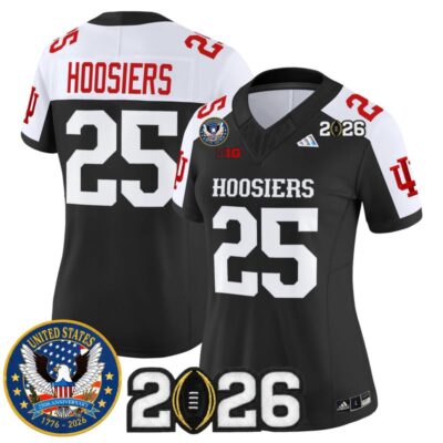 Women's Indiana Hoosiers "United States 250th Anniversary Patch" Vapor Limited Jersey - Black Alternate / #25 Hoosiers