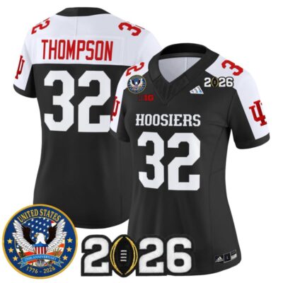 Women's Indiana Hoosiers "United States 250th Anniversary Patch" Vapor Limited Jersey - Black Alternate / Anthony Thompson