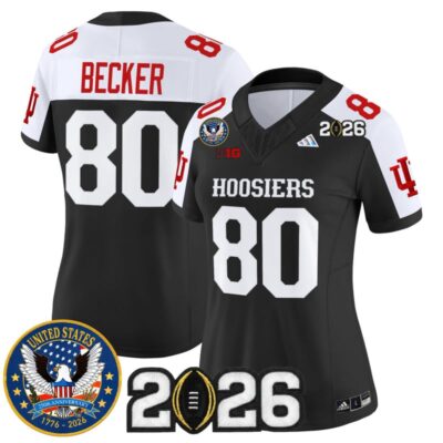 Women's Indiana Hoosiers "United States 250th Anniversary Patch" Vapor Limited Jersey - Black Alternate / Charlie Becker