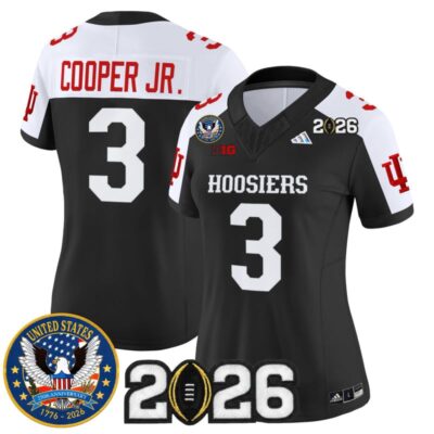 Women's Indiana Hoosiers "United States 250th Anniversary Patch" Vapor Limited Jersey - Black Alternate / Omar Cooper Jr.