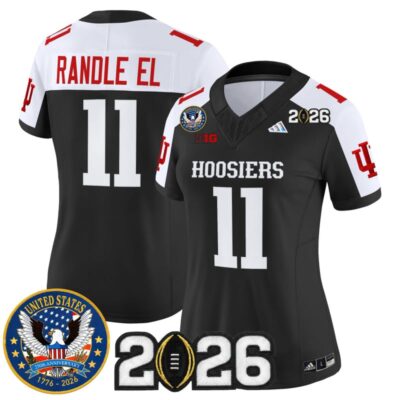 Women's Indiana Hoosiers "United States 250th Anniversary Patch" Vapor Limited Jersey - Black Alternate / Randle El