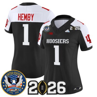 Women's Indiana Hoosiers "United States 250th Anniversary Patch" Vapor Limited Jersey - Black Alternate / Roman Hemby