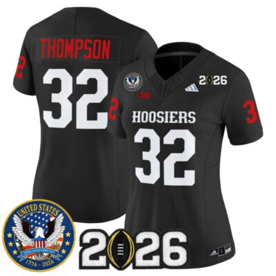 Women's Indiana Hoosiers "United States 250th Anniversary Patch" Vapor Limited Jersey - Black / Anthony Thompson