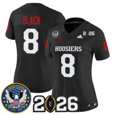 Women's Indiana Hoosiers "United States 250th Anniversary Patch" Vapor Limited Jersey - Black / Kaelon Black
