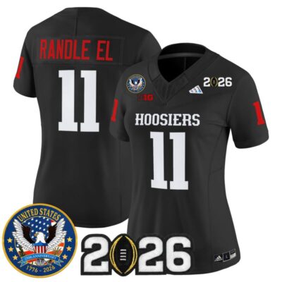 Women's Indiana Hoosiers "United States 250th Anniversary Patch" Vapor Limited Jersey - Black / Randle El