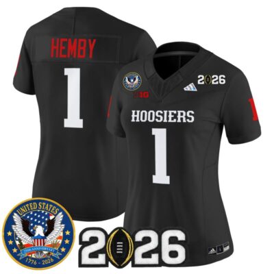 Women's Indiana Hoosiers "United States 250th Anniversary Patch" Vapor Limited Jersey - Black / Roman Hemby