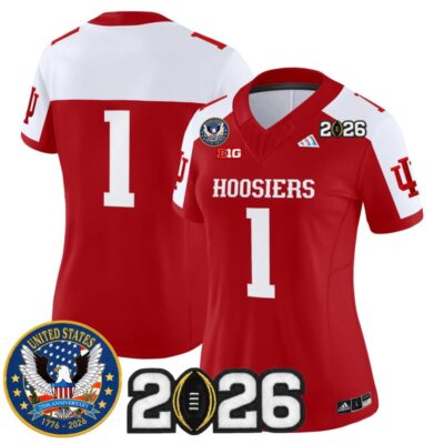 Women's Indiana Hoosiers "United States 250th Anniversary Patch" Vapor Limited Jersey - Crimson Alternate / #1 Team