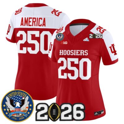 Women's Indiana Hoosiers "United States 250th Anniversary Patch" Vapor Limited Jersey - Crimson Alternate / #250 America