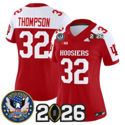Women's Indiana Hoosiers "United States 250th Anniversary Patch" Vapor Limited Jersey - Crimson Alternate / Anthony Thompson
