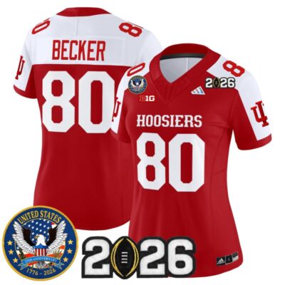 Women's Indiana Hoosiers "United States 250th Anniversary Patch" Vapor Limited Jersey - Crimson Alternate / Charlie Becker
