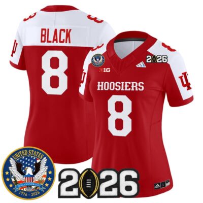 Women's Indiana Hoosiers "United States 250th Anniversary Patch" Vapor Limited Jersey - Crimson Alternate / Kaelon Black