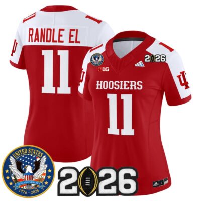 Women's Indiana Hoosiers "United States 250th Anniversary Patch" Vapor Limited Jersey - Crimson Alternate / Randle El
