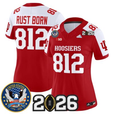 Women's Indiana Hoosiers "United States 250th Anniversary Patch" Vapor Limited Jersey - Crimson Alternate / Rust Born 812