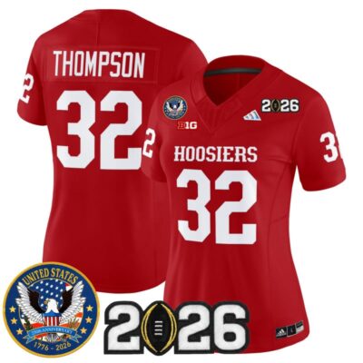 Women's Indiana Hoosiers "United States 250th Anniversary Patch" Vapor Limited Jersey - Crimson / Anthony Thompson