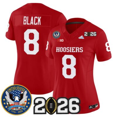 Women's Indiana Hoosiers "United States 250th Anniversary Patch" Vapor Limited Jersey - Crimson / Kaelon Black