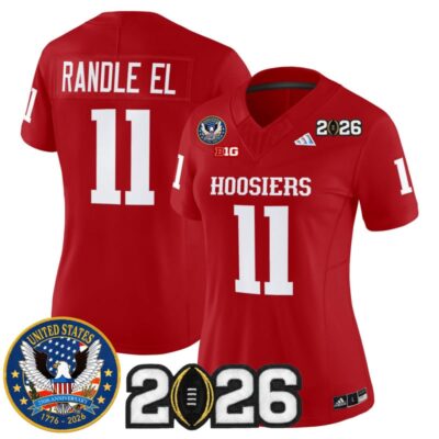 Women's Indiana Hoosiers "United States 250th Anniversary Patch" Vapor Limited Jersey - Crimson / Randle El