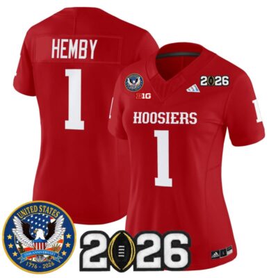 Women's Indiana Hoosiers "United States 250th Anniversary Patch" Vapor Limited Jersey - Crimson / Roman Hemby