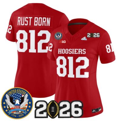 Women's Indiana Hoosiers "United States 250th Anniversary Patch" Vapor Limited Jersey - Crimson / Rust Born 812
